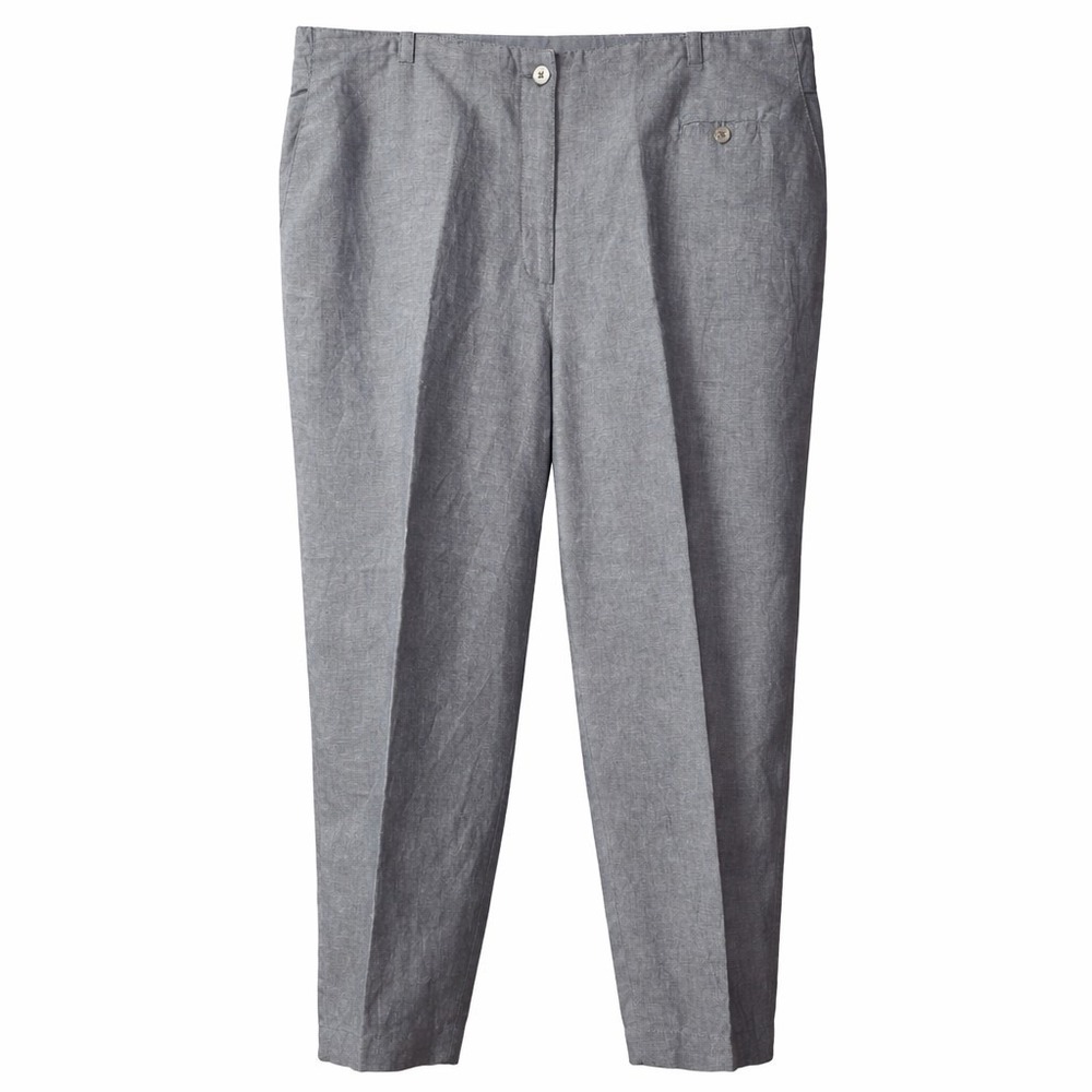 AVENUE Linen Blend Pant Sz 22/24 Charcoal Gray Business Casual Lightweight EUC!